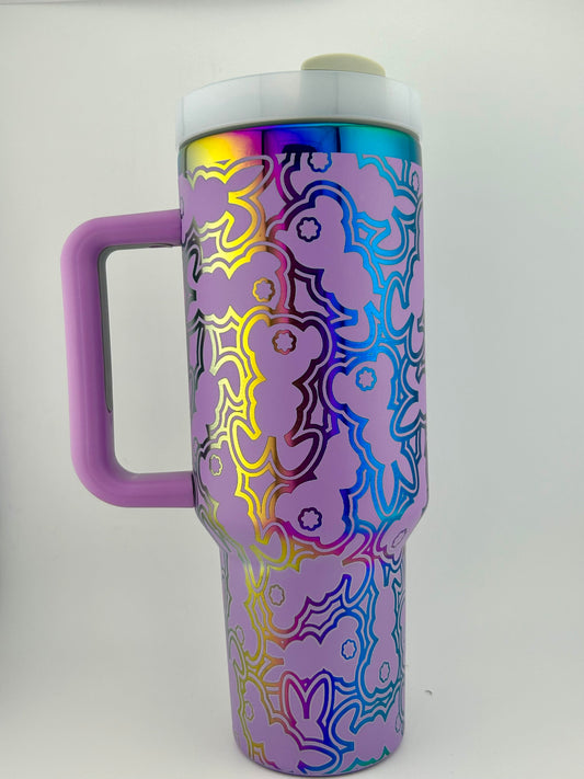 Bunny Splash 40 oz. Engraved Holographic Tumbler