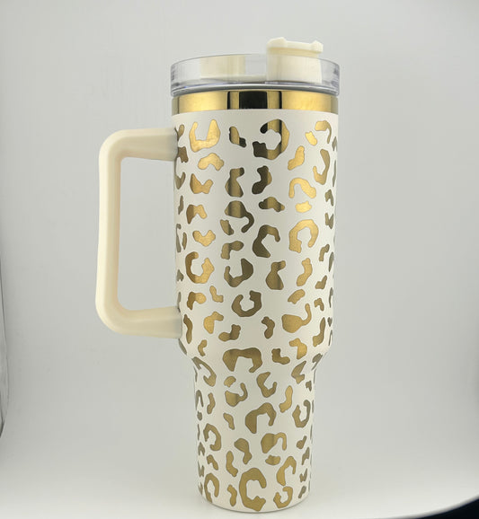 Leopard Print 40 oz. Engraved Tumbler