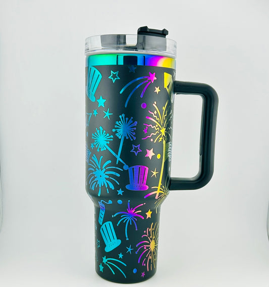 Star Spangled Sparkler 40 oz. Engraved Holographic Tumbler